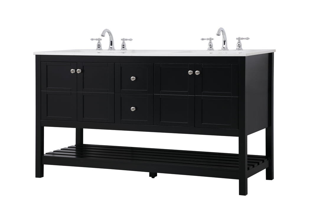Elegant Lighting VF16460DBK Single Bathroom Vanity, Black