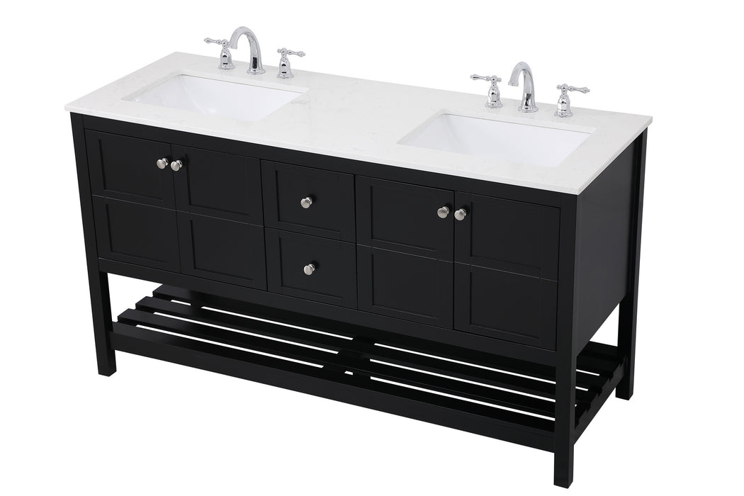 Elegant Lighting VF16460DBK Single Bathroom Vanity, Black