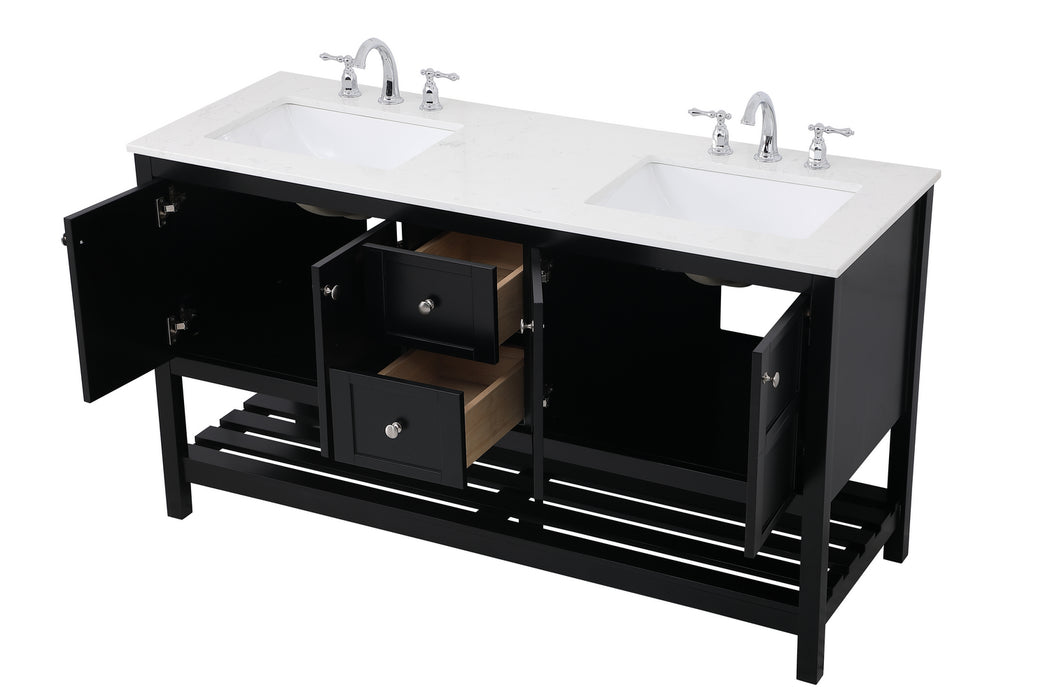 Elegant Lighting VF16460DBK Single Bathroom Vanity, Black