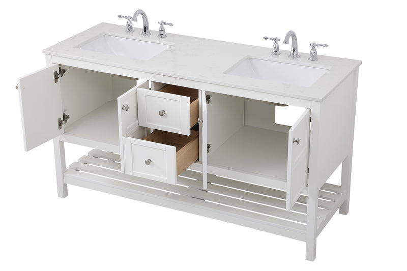 Elegant Lighting VF16460DWH Single Bathroom Vanity, White