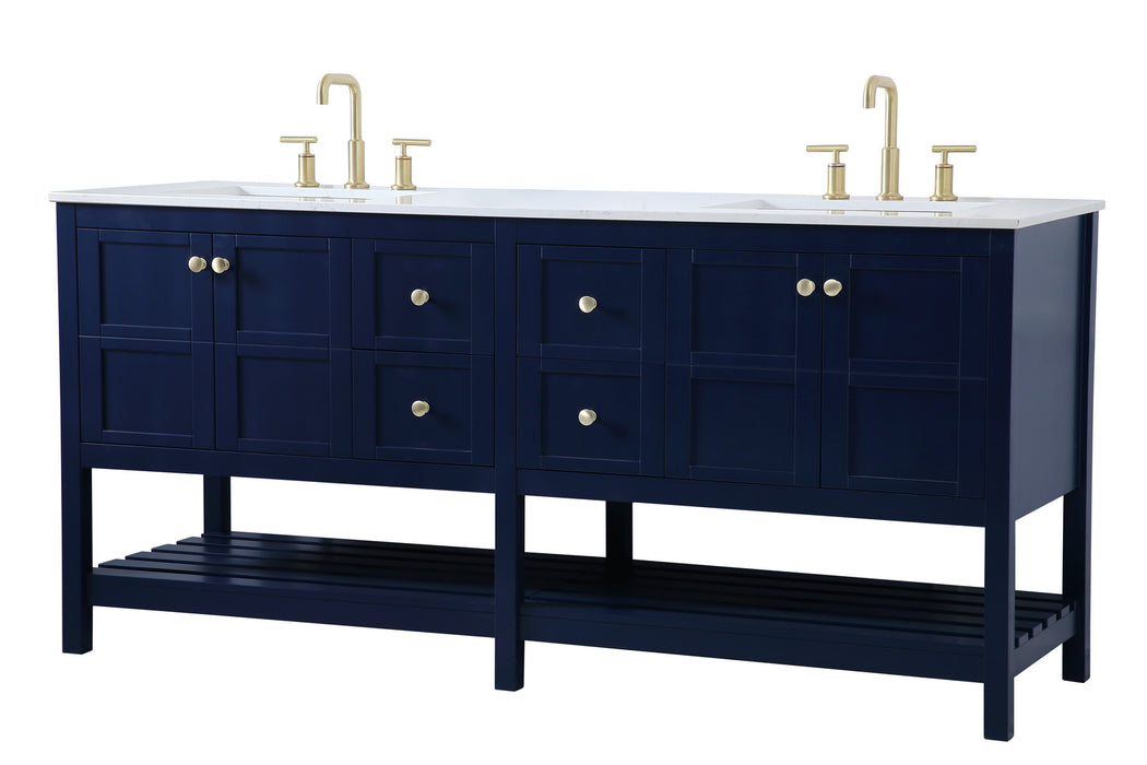 Elegant Lighting VF16472DBL Double Bathroom Vanity, Blue