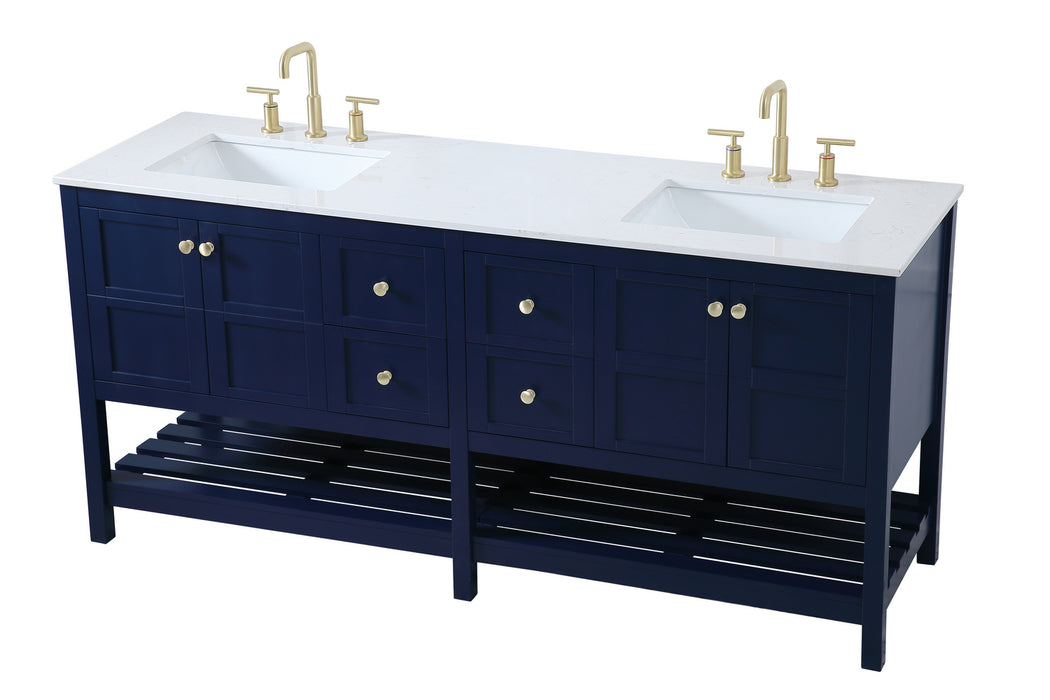 Elegant Lighting VF16472DBL Double Bathroom Vanity, Blue