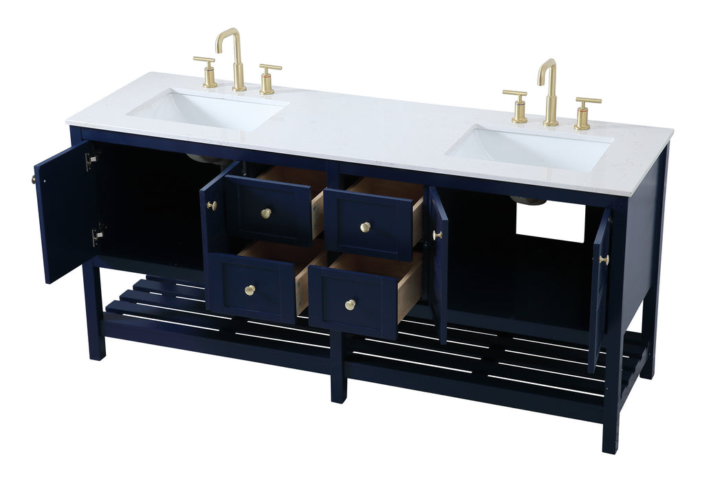 Elegant Lighting VF16472DBL Double Bathroom Vanity, Blue