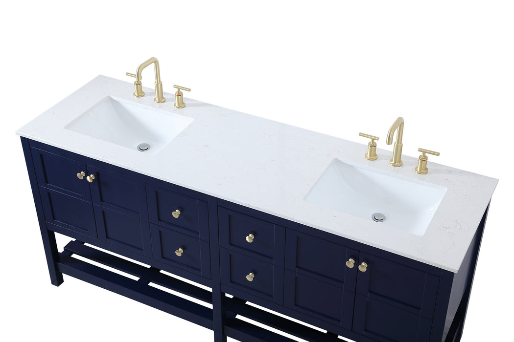 Elegant Lighting VF16472DBL Double Bathroom Vanity, Blue