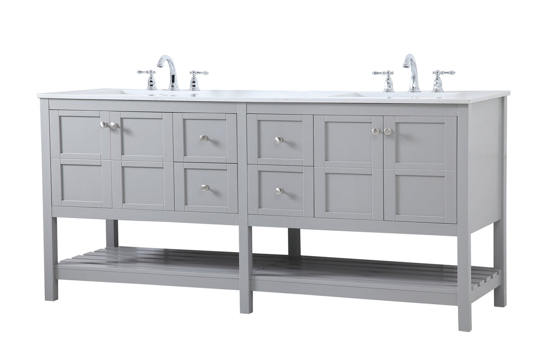 Elegant Lighting VF16472DGR Double Bathroom Vanity, Gray