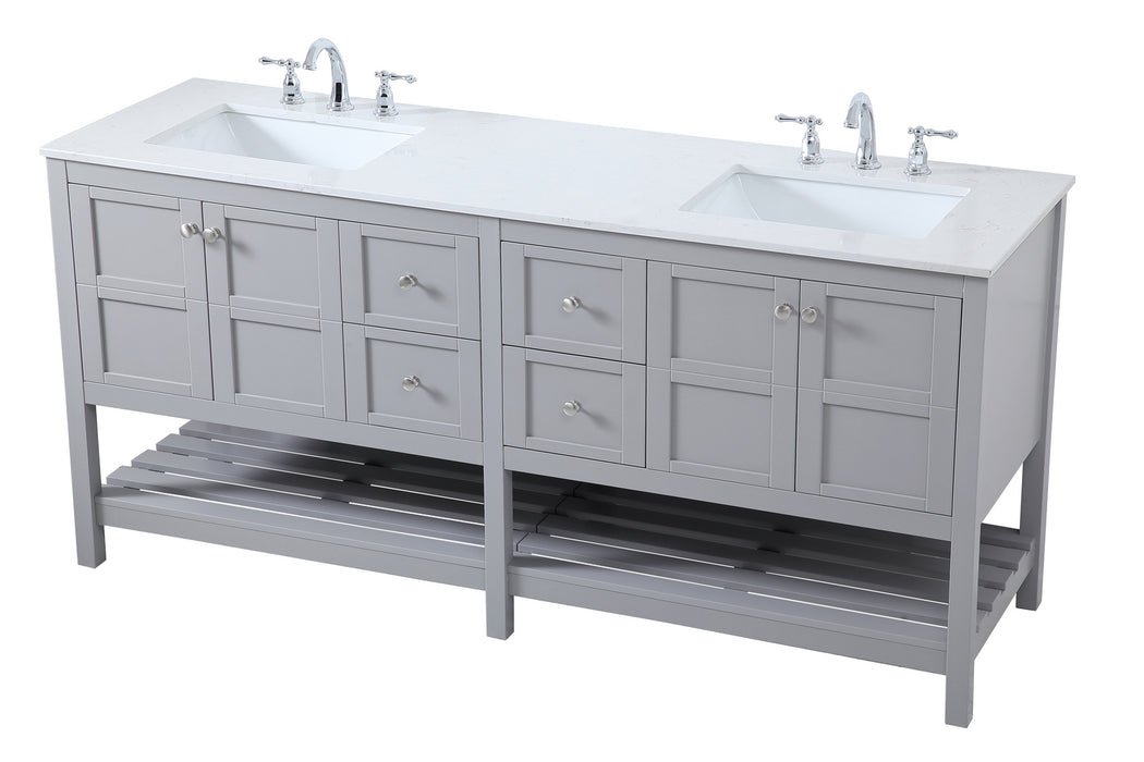 Elegant Lighting VF16472DGR Double Bathroom Vanity, Gray