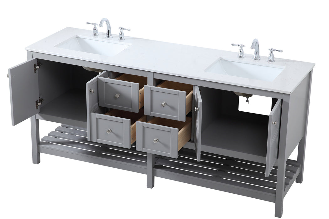 Elegant Lighting VF16472DGR Double Bathroom Vanity, Gray