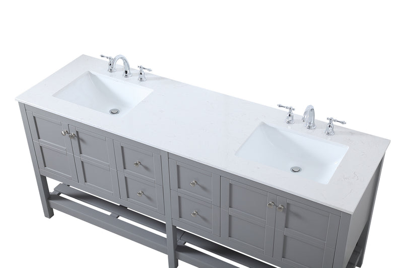 Elegant Lighting VF16472DGR Double Bathroom Vanity, Gray