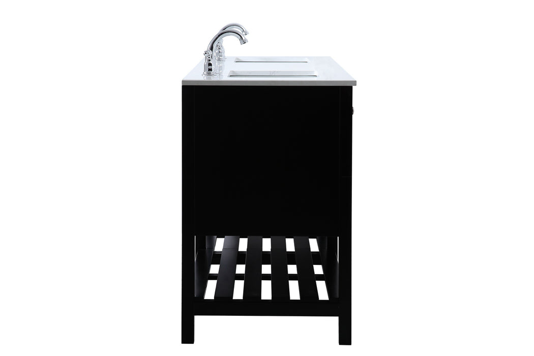Elegant Lighting VF16472DBK Double Bathroom Vanity, Black