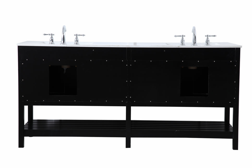 Elegant Lighting VF16472DBK Double Bathroom Vanity, Black
