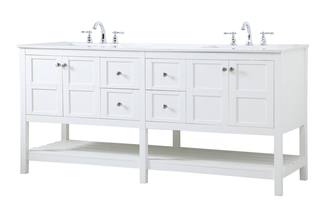 Elegant Lighting VF16472DWH Double Bathroom Vanity, White