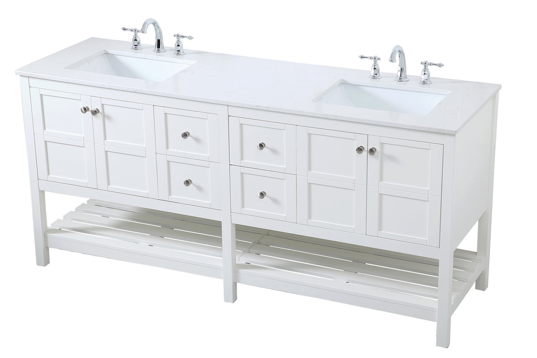 Elegant Lighting VF16472DWH Double Bathroom Vanity, White