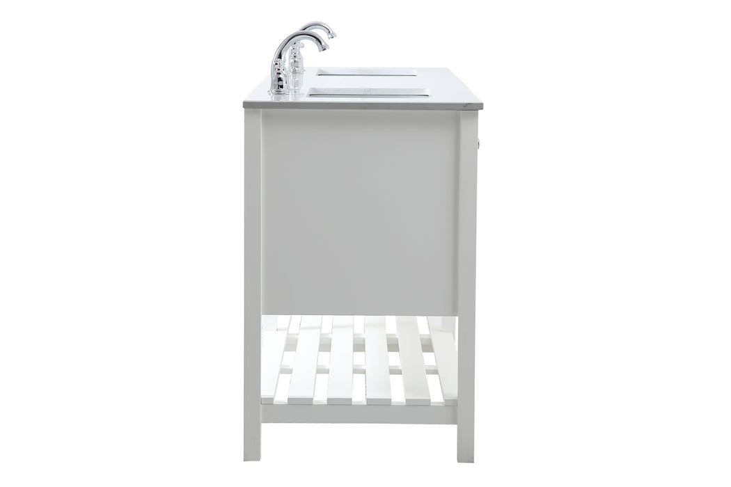 Elegant Lighting VF16472DWH Double Bathroom Vanity, White