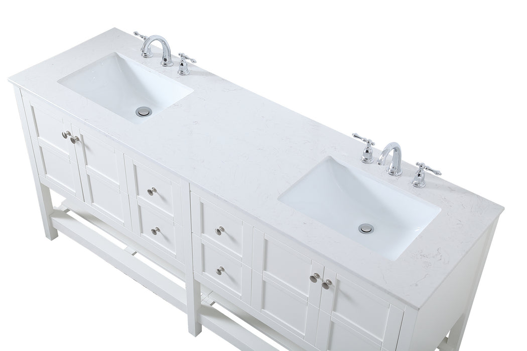 Elegant Lighting VF16472DWH Double Bathroom Vanity, White