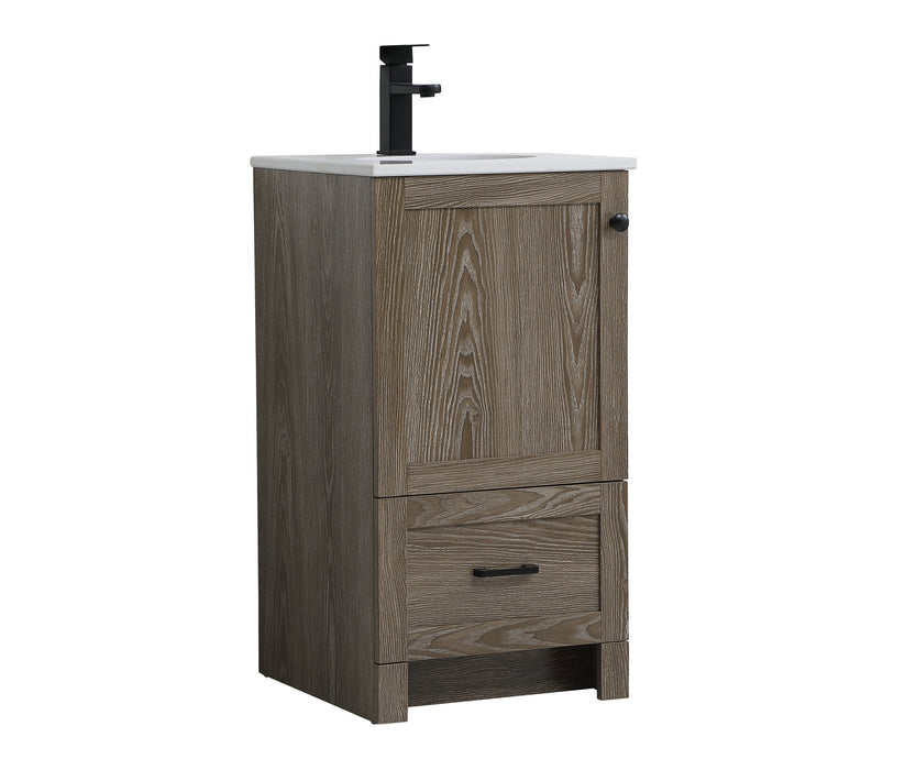 Elegant Lighting VF2818WO Single Bathroom Vanity, Weathered Oak