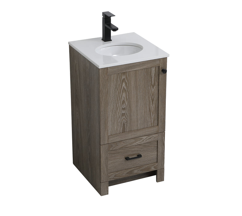 Elegant Lighting VF2818WO Single Bathroom Vanity, Weathered Oak