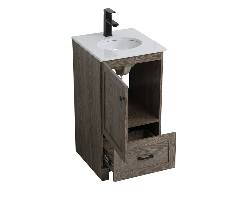 Elegant Lighting VF2818WO Single Bathroom Vanity, Weathered Oak