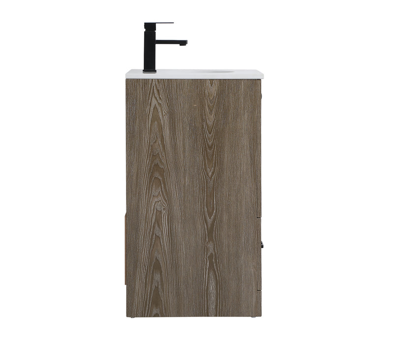 Elegant Lighting VF2818WO Single Bathroom Vanity, Weathered Oak