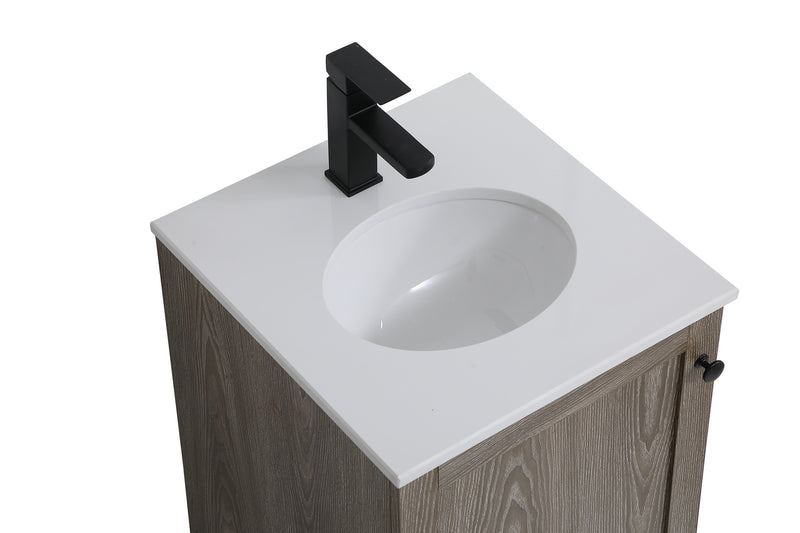 Elegant Lighting VF2818WO Single Bathroom Vanity, Weathered Oak