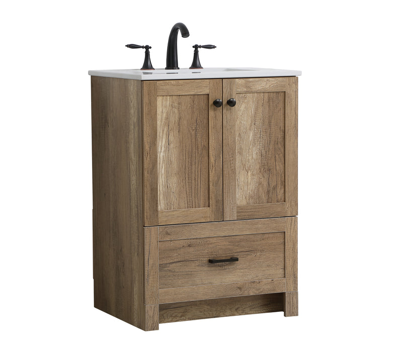 Elegant Lighting VF2824NT Single Bathroom Vanity, Natural Oak