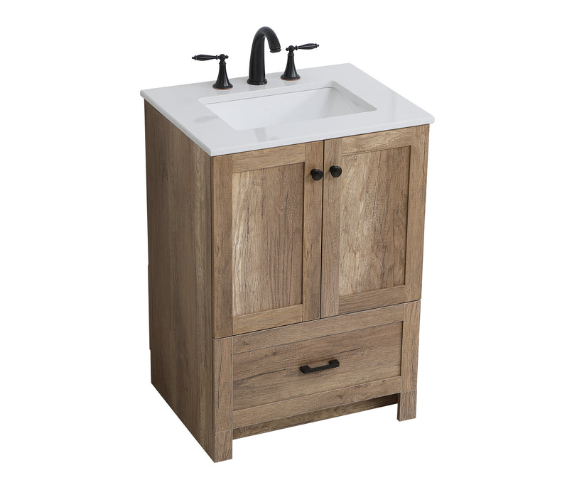 Elegant Lighting VF2824NT Single Bathroom Vanity, Natural Oak
