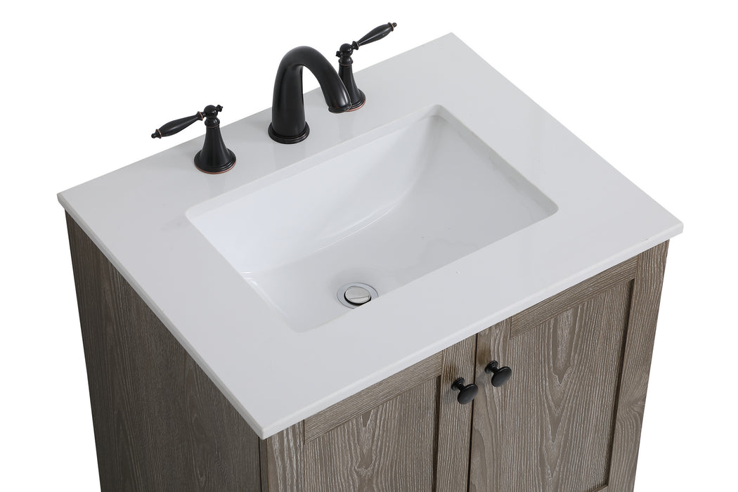 Elegant Lighting VF2824WO Single Bathroom Vanity, Weathered Oak