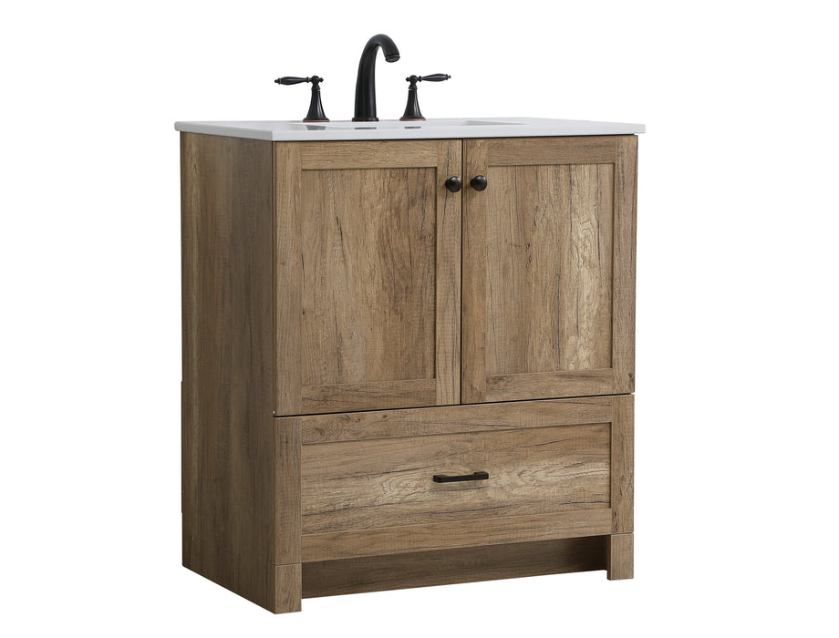 Elegant Lighting VF2830NT Single Bathroom Vanity, Natural Oak