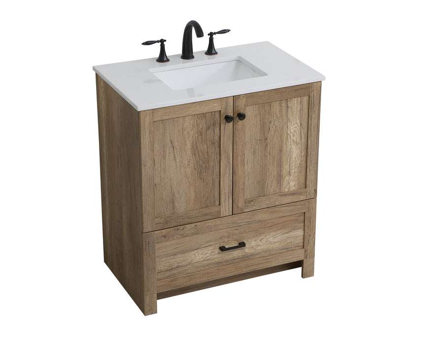 Elegant Lighting VF2830NT Single Bathroom Vanity, Natural Oak