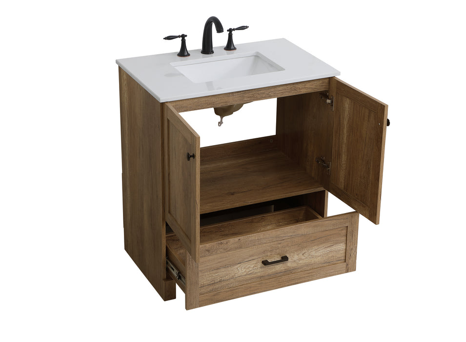 Elegant Lighting VF2830NT Single Bathroom Vanity, Natural Oak