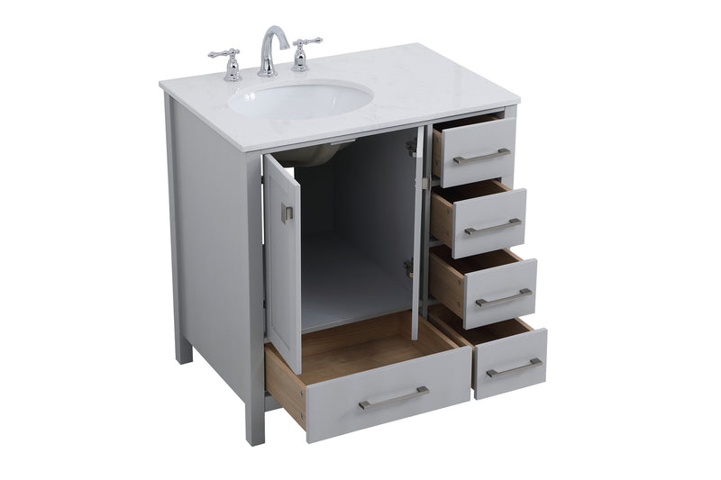 Elegant Lighting VF18832GR Single Bathroom Vanity, Gray