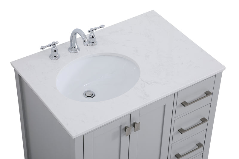 Elegant Lighting VF18832GR Single Bathroom Vanity, Gray