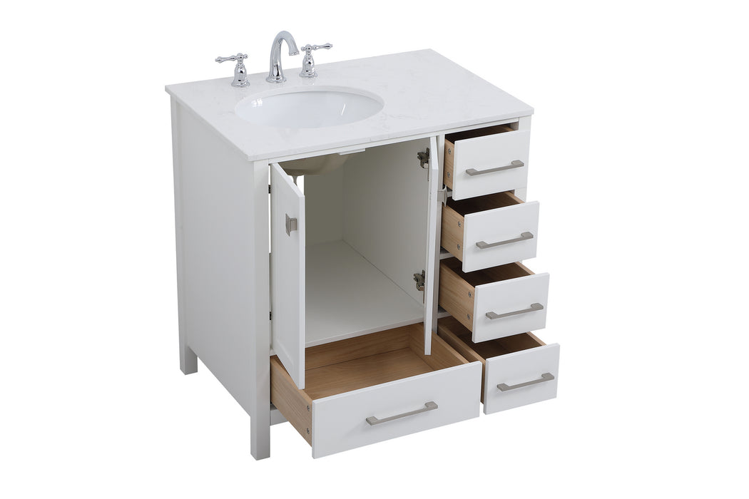 Elegant Lighting VF18832WH Single Bathroom Vanity, White