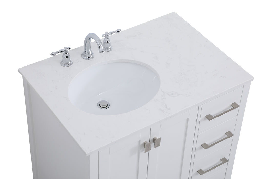 Elegant Lighting VF18832WH Single Bathroom Vanity, White