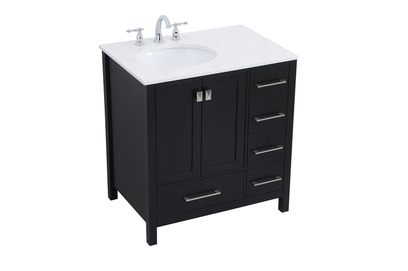 Elegant Lighting VF18832BK Single Bathroom Vanity, Black