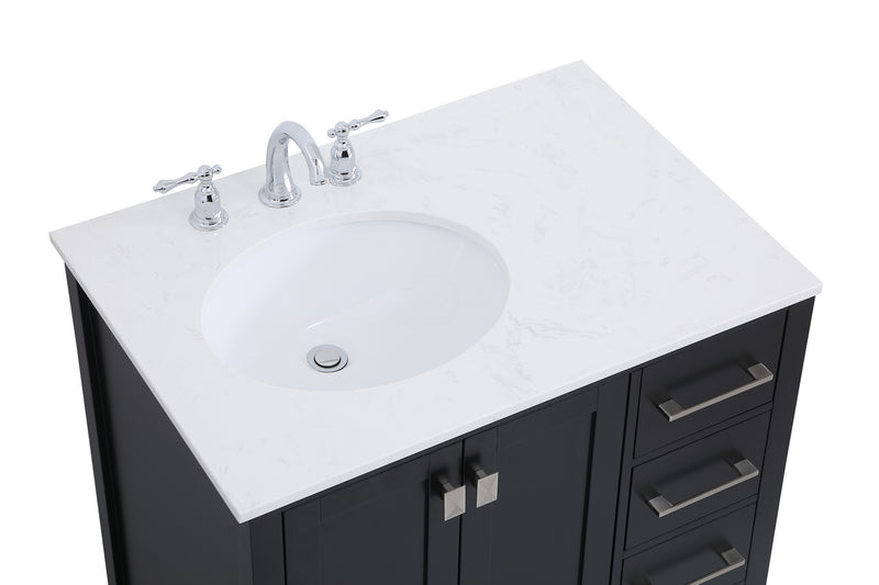 Elegant Lighting VF18832BK Single Bathroom Vanity, Black