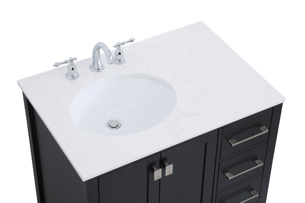 Elegant Lighting VF18832BK Single Bathroom Vanity, Black