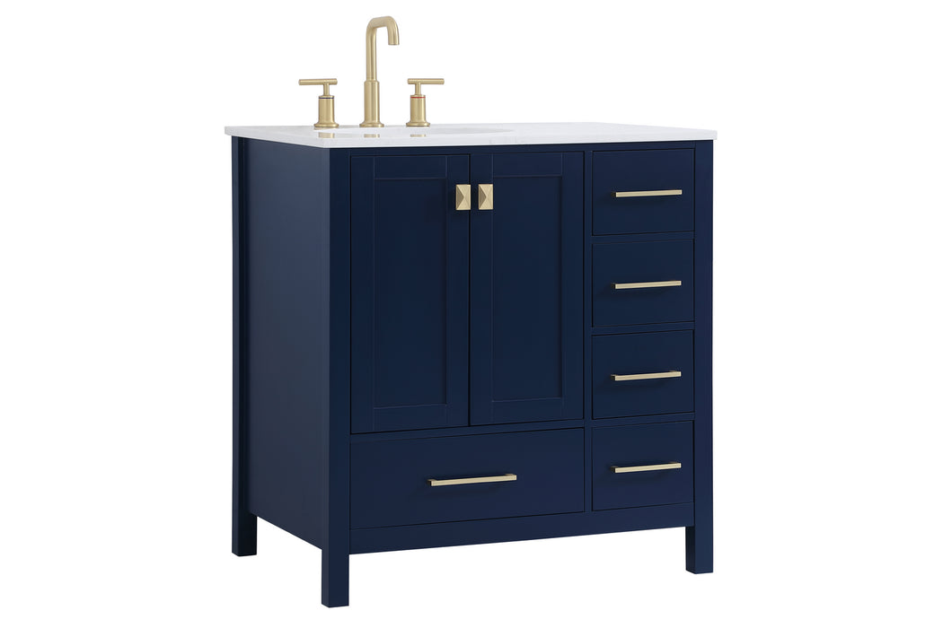 Elegant Lighting VF18832BL Single Bathroom Vanity, Blue