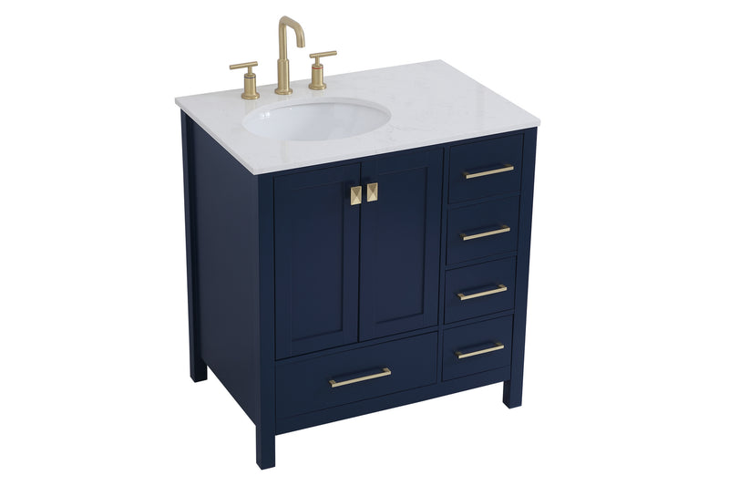 Elegant Lighting VF18832BL Single Bathroom Vanity, Blue