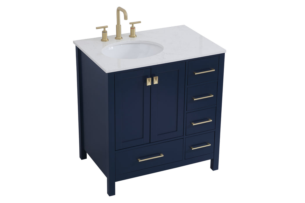 Elegant Lighting VF18832BL Single Bathroom Vanity, Blue