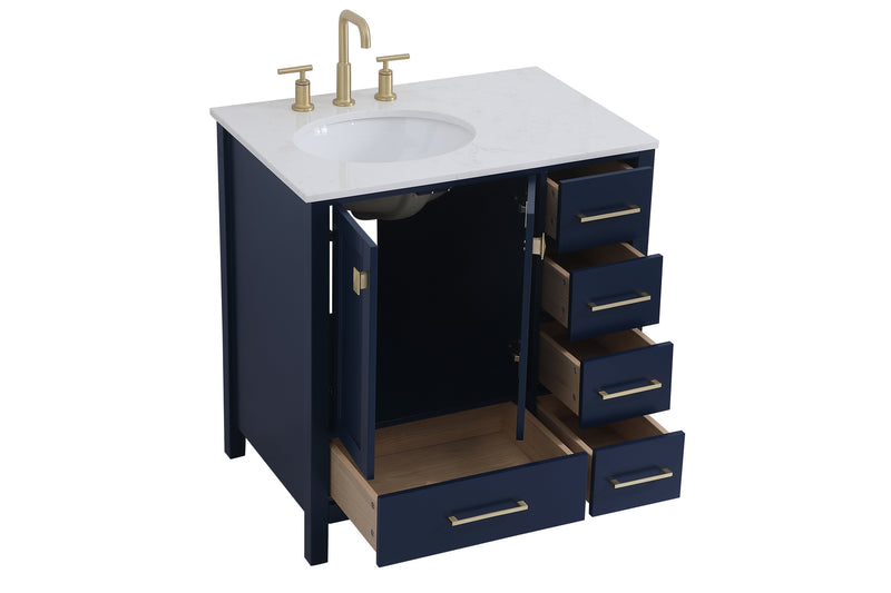 Elegant Lighting VF18832BL Single Bathroom Vanity, Blue