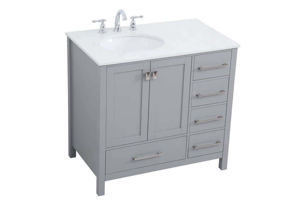 Elegant Lighting VF18836GR Single Bathroom Vanity, Gray