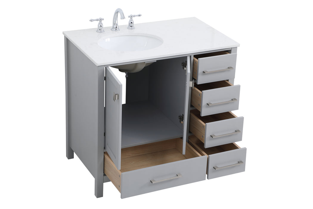 Elegant Lighting VF18836GR Single Bathroom Vanity, Gray