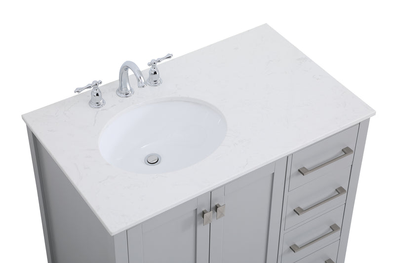 Elegant Lighting VF18836GR Single Bathroom Vanity, Gray
