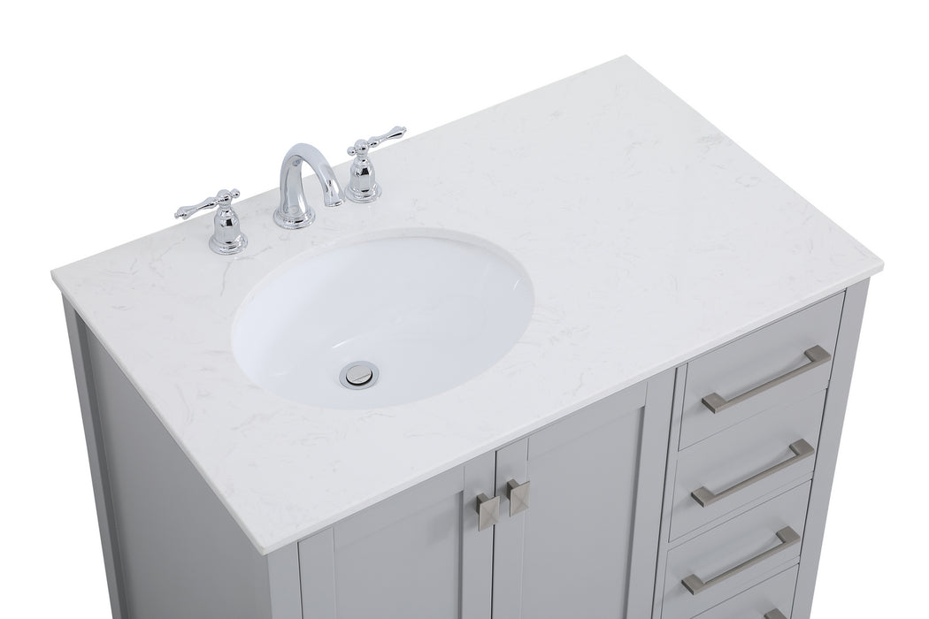 Elegant Lighting VF18836GR Single Bathroom Vanity, Gray