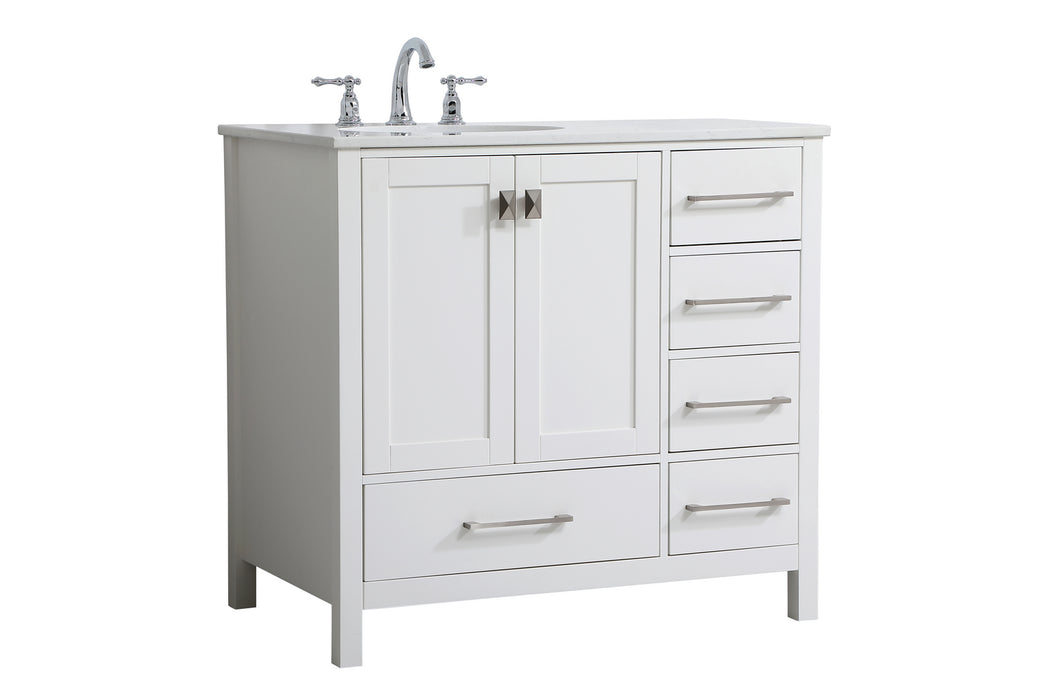 Elegant Lighting VF18836WH Single Bathroom Vanity, White