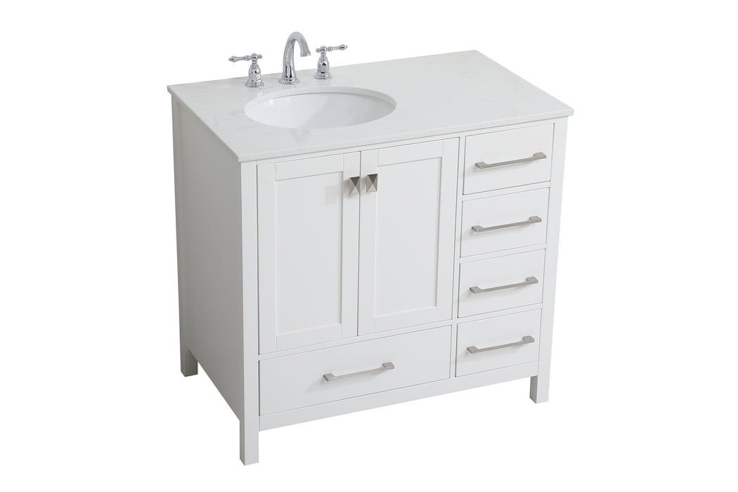 Elegant Lighting VF18836WH Single Bathroom Vanity, White