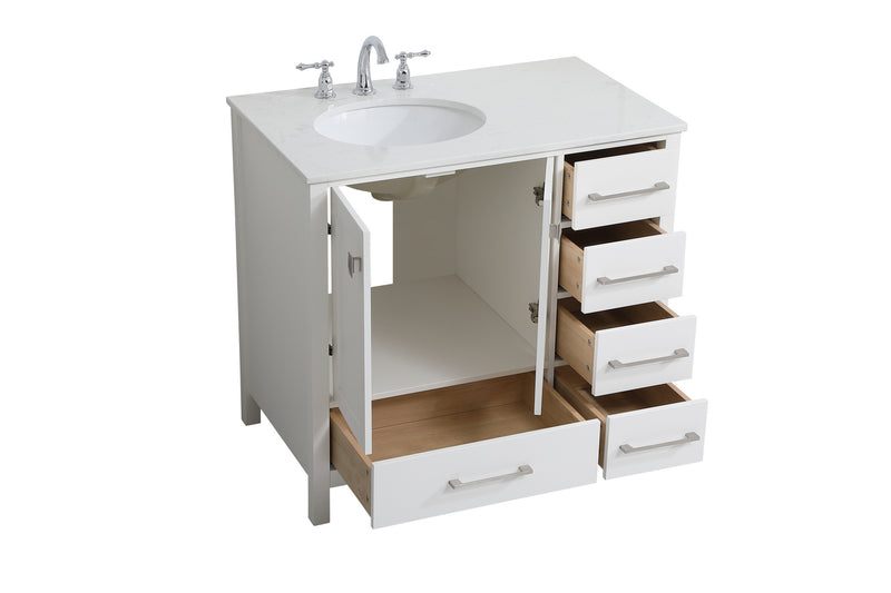 Elegant Lighting VF18836WH Single Bathroom Vanity, White