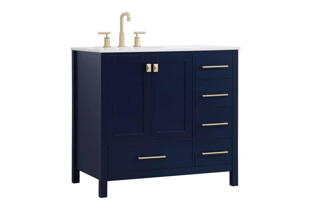Elegant Lighting VF18836BL Single Bathroom Vanity, Blue