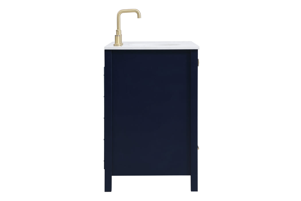 Elegant Lighting VF18836BL Single Bathroom Vanity, Blue