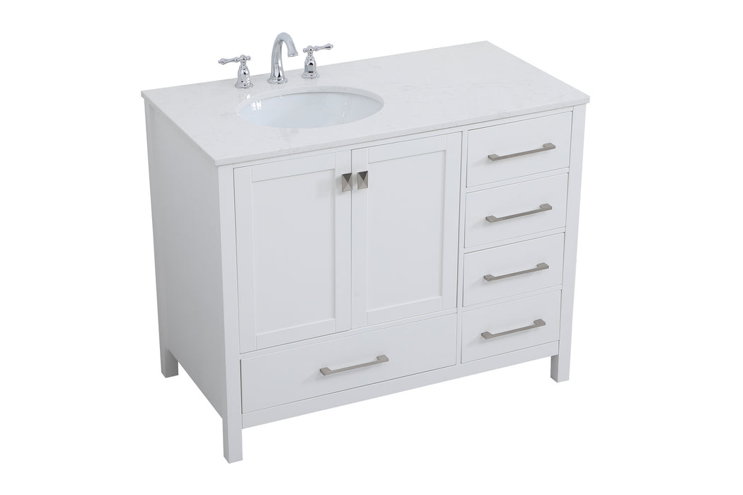 Elegant Lighting VF18842WH Single Bathroom Vanity, White